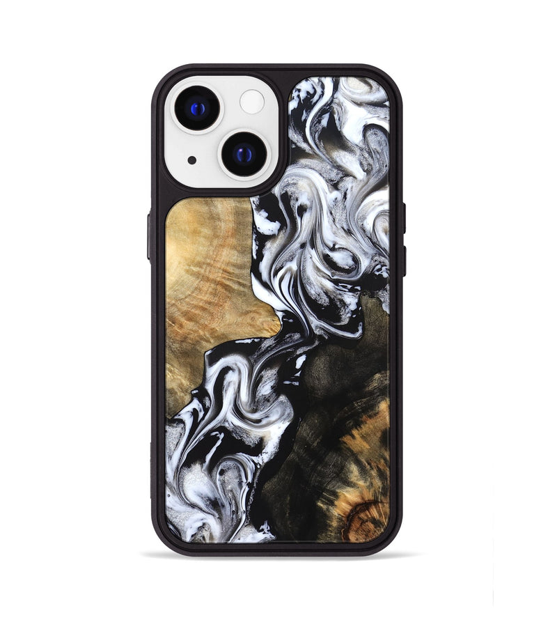 iPhone 13 Wood Phone Case - Jaelyn (Black & White, 824968)