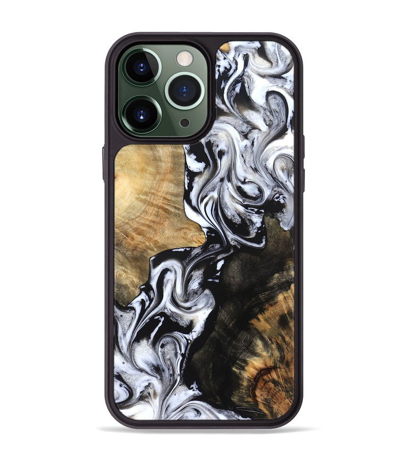 iPhone 13 Pro Max Wood Phone Case - Jaelyn (Black & White, 824968)