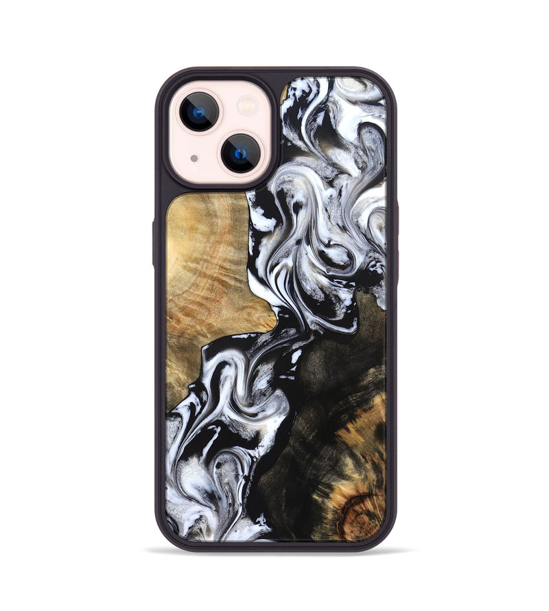 iPhone 14 Wood Phone Case - Jaelyn (Black & White, 824968)