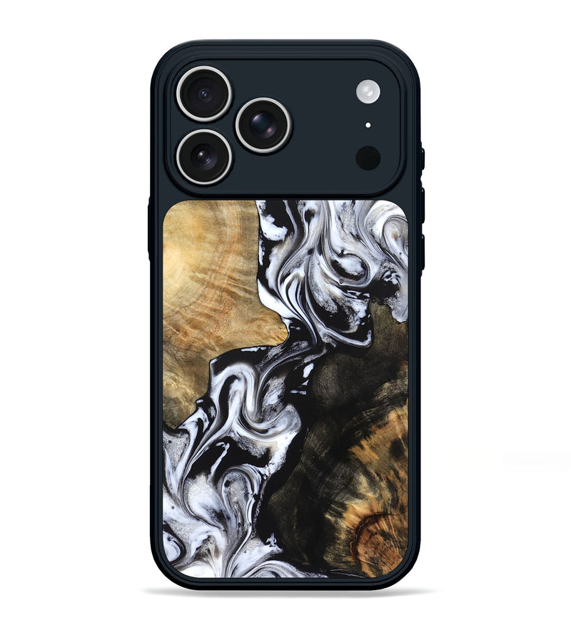 iPhone 17 Pro Max Wood Phone Case - Jaelyn (Black & White, 824968)