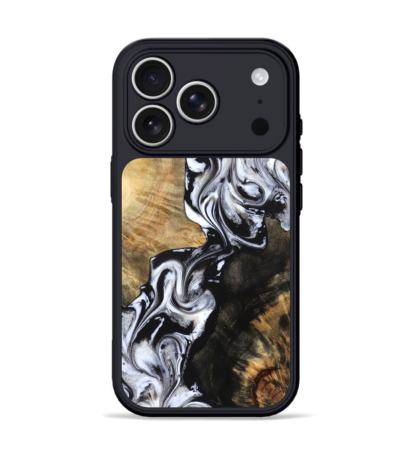 iPhone 17 Pro Wood Phone Case - Jaelyn (Black & White, 824968)