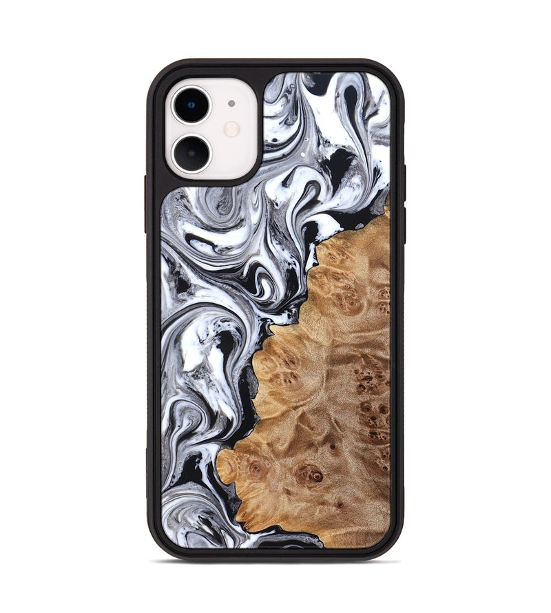 iPhone 11 Wood Phone Case - Malcolm (Black & White, 824969)