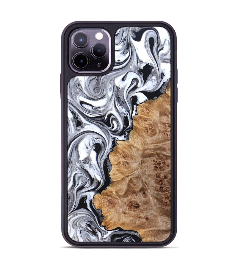 iPhone 11 Pro Max Wood Phone Case - Malcolm (Black & White, 824969)