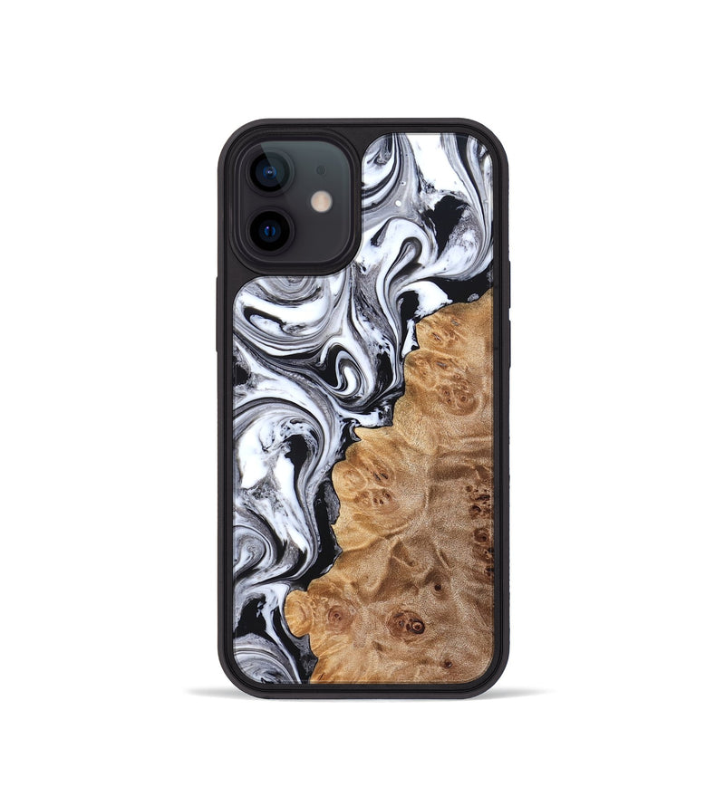 iPhone 12 mini Wood Phone Case - Malcolm (Black & White, 824969)