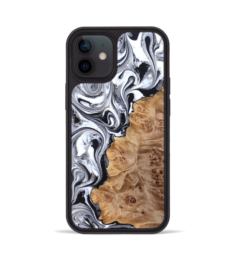 iPhone 12 Wood Phone Case - Malcolm (Black & White, 824969)