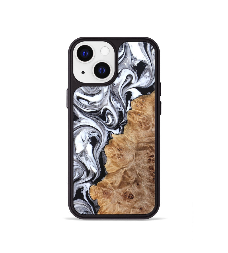 iPhone 13 mini Wood Phone Case - Malcolm (Black & White, 824969)