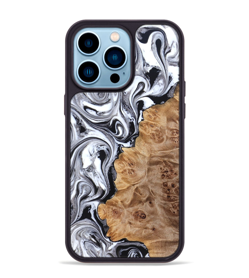 iPhone 14 Pro Max Wood Phone Case - Malcolm (Black & White, 824969)