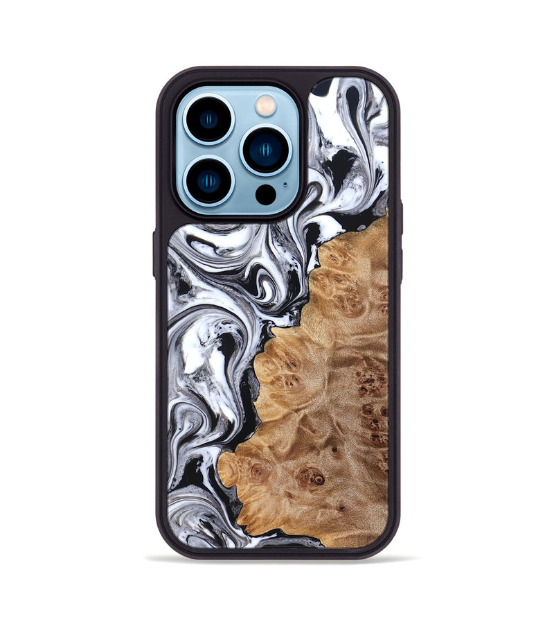 iPhone 14 Pro Wood Phone Case - Malcolm (Black & White, 824969)