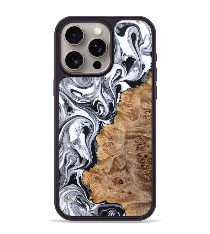 iPhone 15 Pro Max Wood Phone Case - Malcolm (Black & White, 824969)