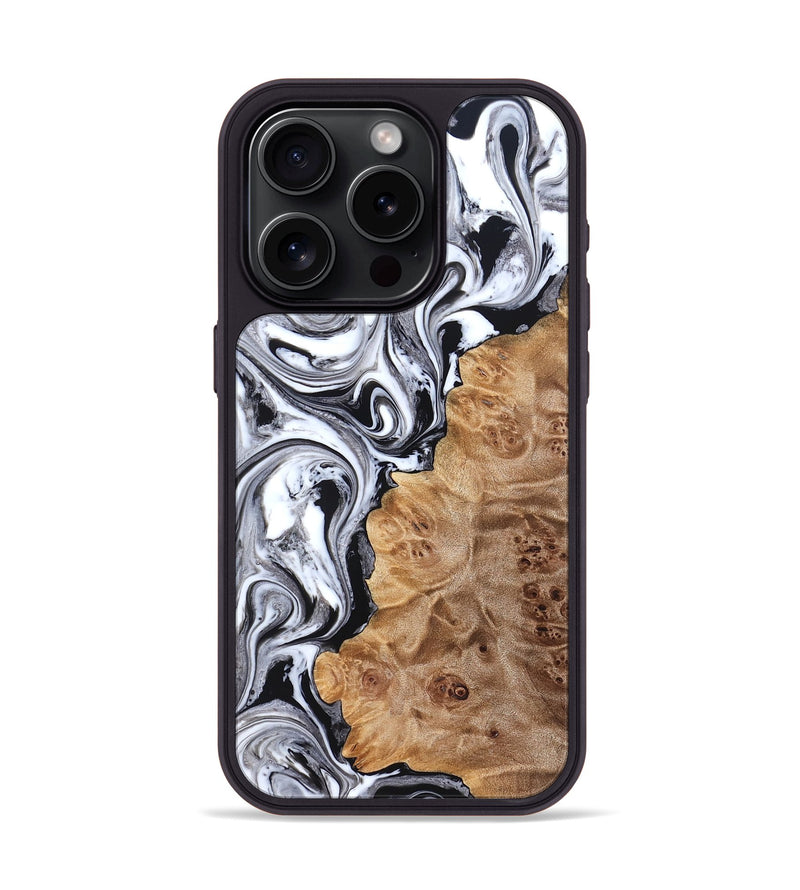 iPhone 15 Pro Wood Phone Case - Malcolm (Black & White, 824969)