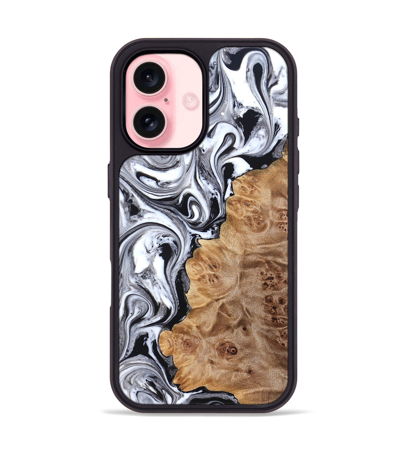 iPhone 16 Wood Phone Case - Malcolm (Black & White, 824969)
