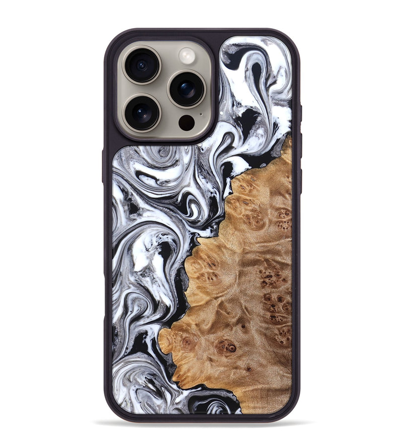 iPhone 16 Pro Max Wood Phone Case - Malcolm (Black & White, 824969)