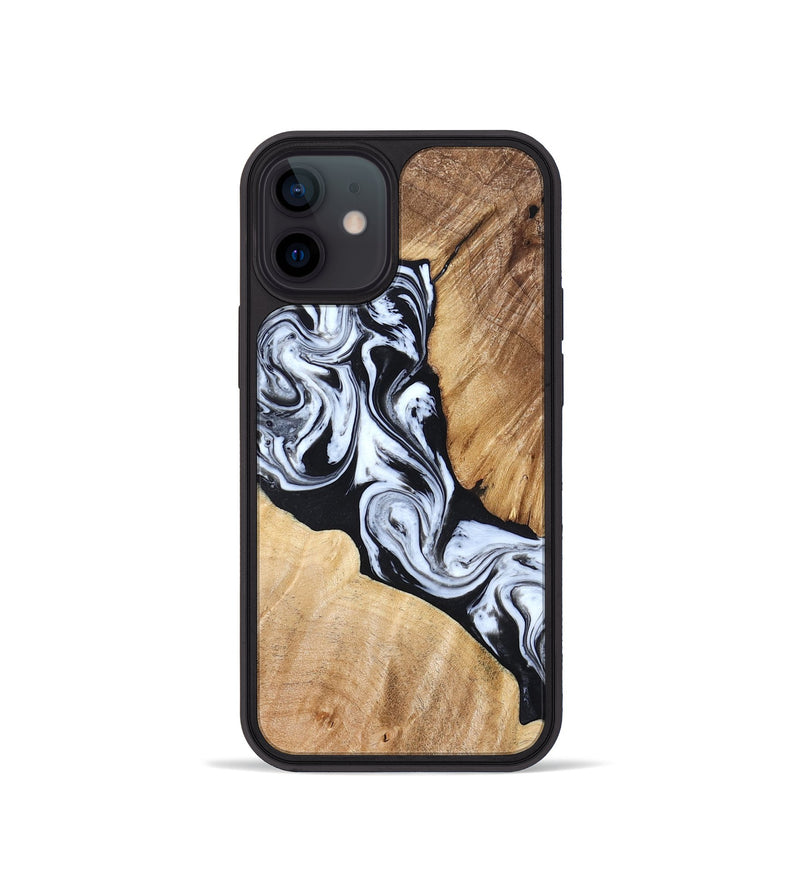 iPhone 12 mini Wood Phone Case - Layla (Black & White, 824970)