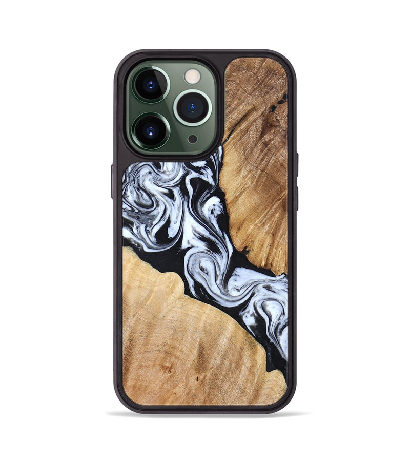 iPhone 13 Pro Wood Phone Case - Layla (Black & White, 824970)