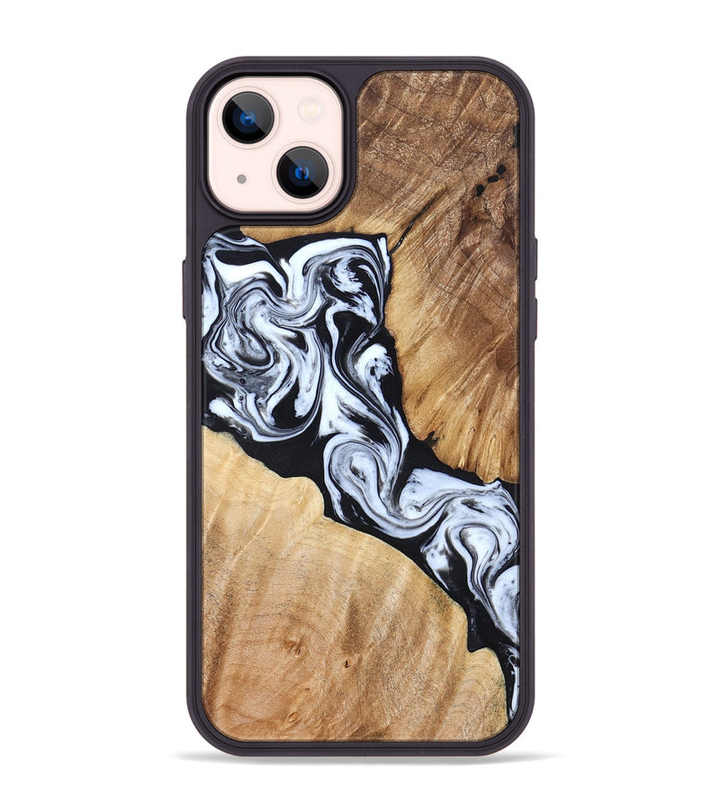 iPhone 14 Plus Wood Phone Case - Layla (Black & White, 824970)
