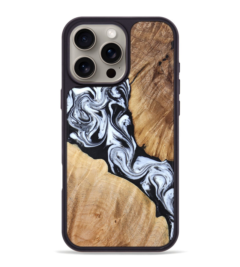 iPhone 16 Pro Max Wood Phone Case - Layla (Black & White, 824970)