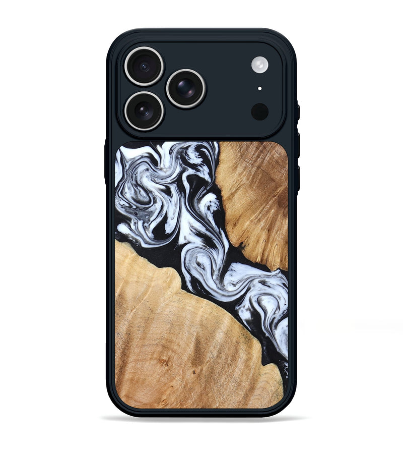 iPhone 17 Pro Max Wood Phone Case - Layla (Black & White, 824970)
