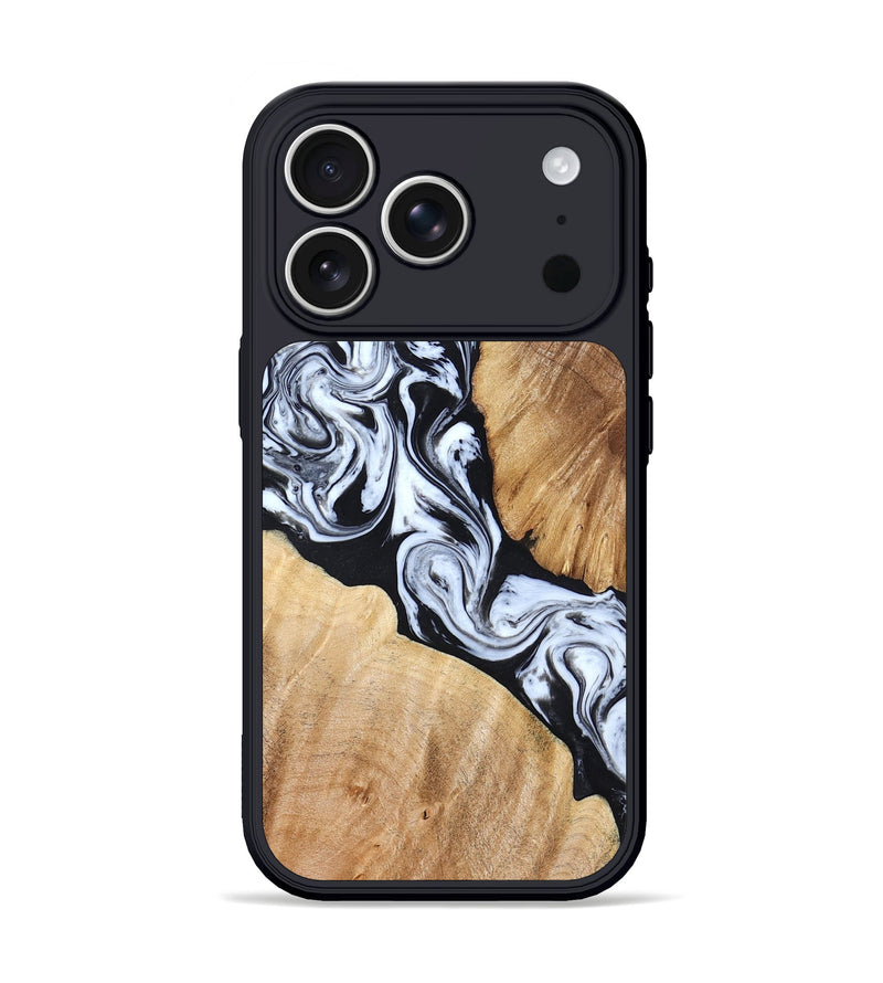 iPhone 17 Pro Wood Phone Case - Layla (Black & White, 824970)