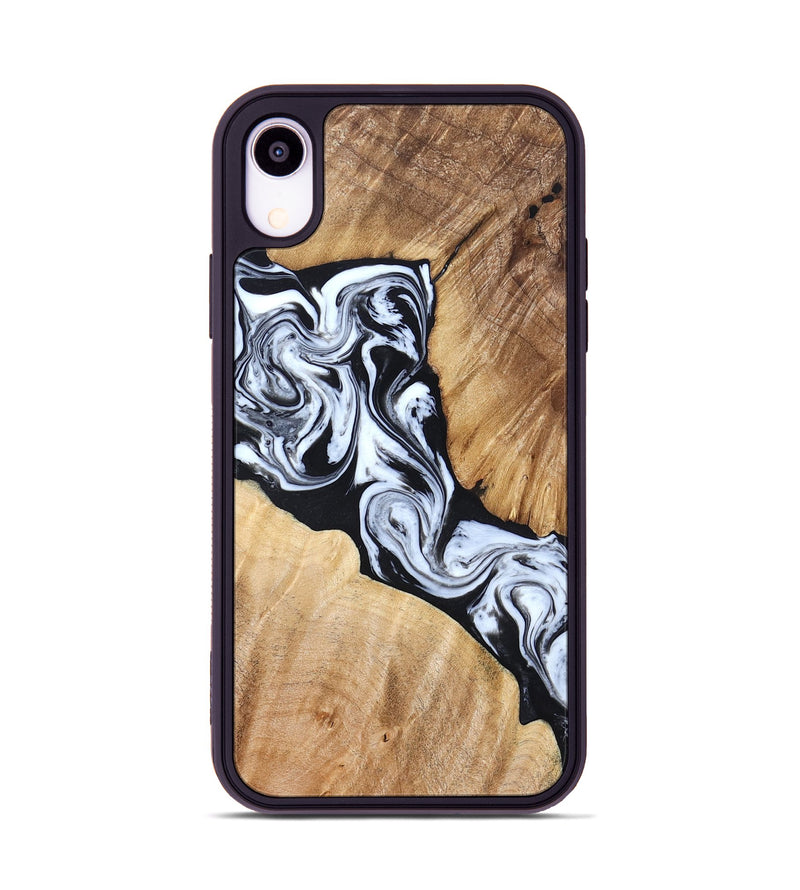 iPhone Xr Wood Phone Case - Layla (Black & White, 824970)