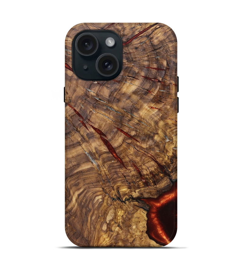 iPhone 15 Wood Live Edge Phone Case - Gary (Solid Wood, 824971)