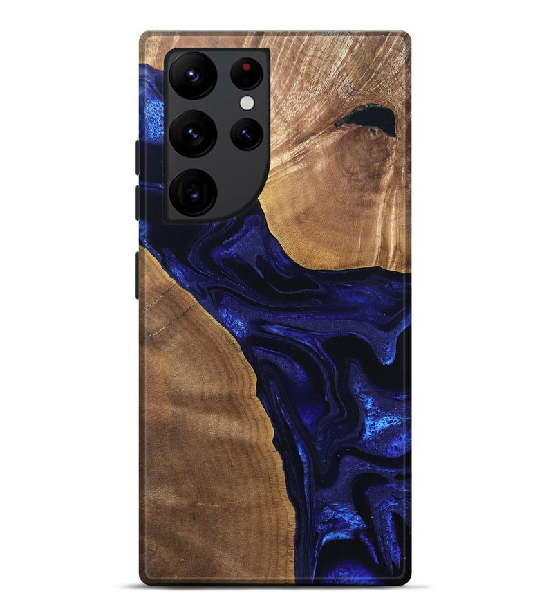 Galaxy S22 Ultra Wood Live Edge Phone Case - Leilani (Blue, 824973)