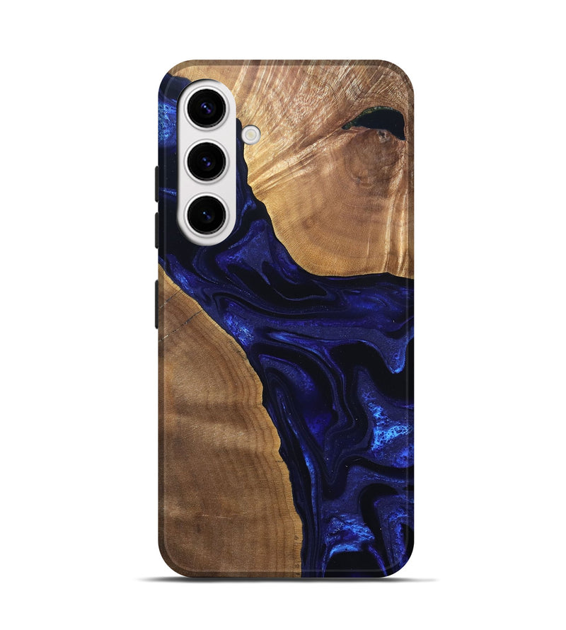 Galaxy S25 Wood Live Edge Phone Case - Leilani (Blue, 824973)