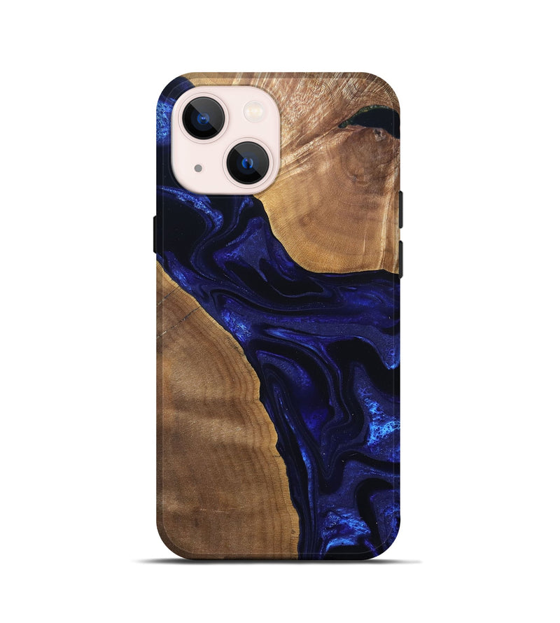 iPhone 13 mini Wood Live Edge Phone Case - Leilani (Blue, 824973)