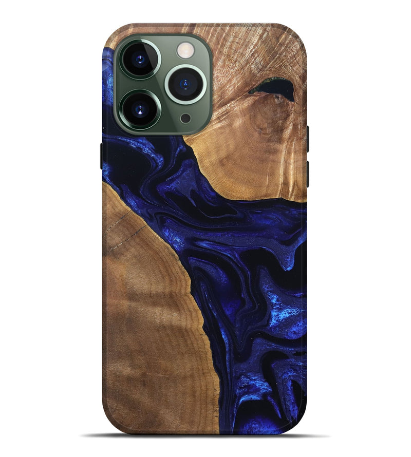 iPhone 13 Pro Max Wood Live Edge Phone Case - Leilani (Blue, 824973)