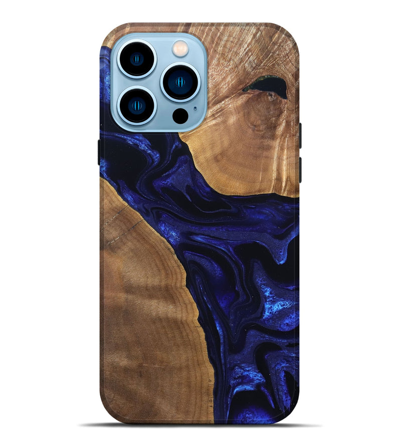 iPhone 14 Pro Max Wood Live Edge Phone Case - Leilani (Blue, 824973)
