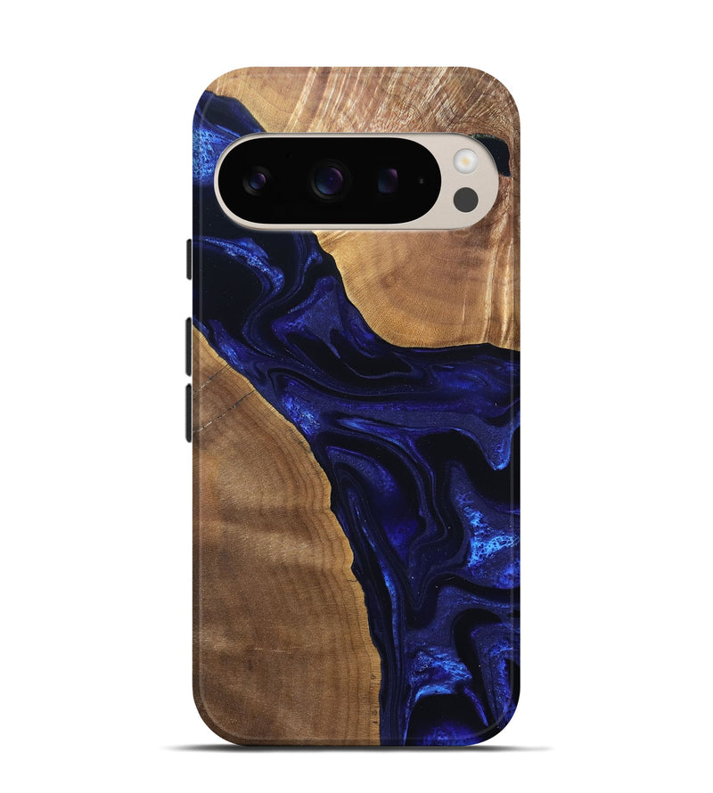 Pixel 9 Wood Live Edge Phone Case - Leilani (Blue, 824973)