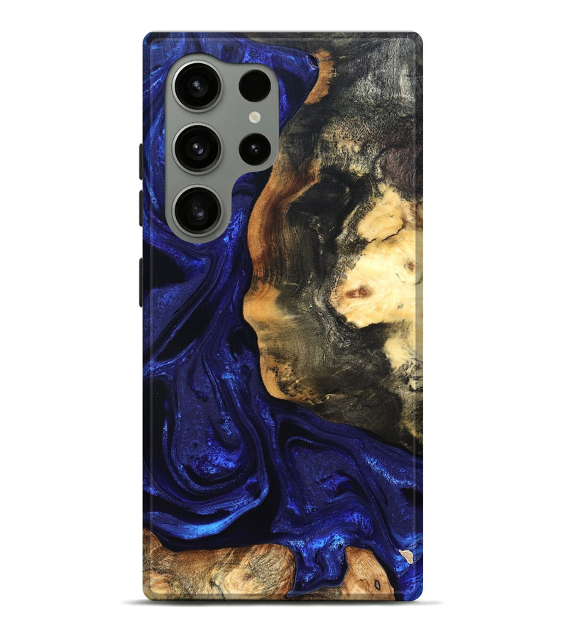 Galaxy S24 Ultra Wood Live Edge Phone Case - Rheta (Blue, 824974)
