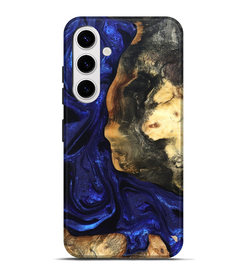 Galaxy S25 Plus Wood Live Edge Phone Case - Rheta (Blue, 824974)