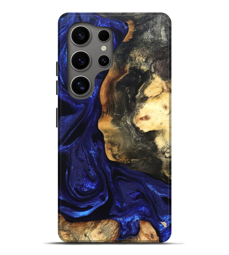 Galaxy S25 Ultra Wood Live Edge Phone Case - Rheta (Blue, 824974)