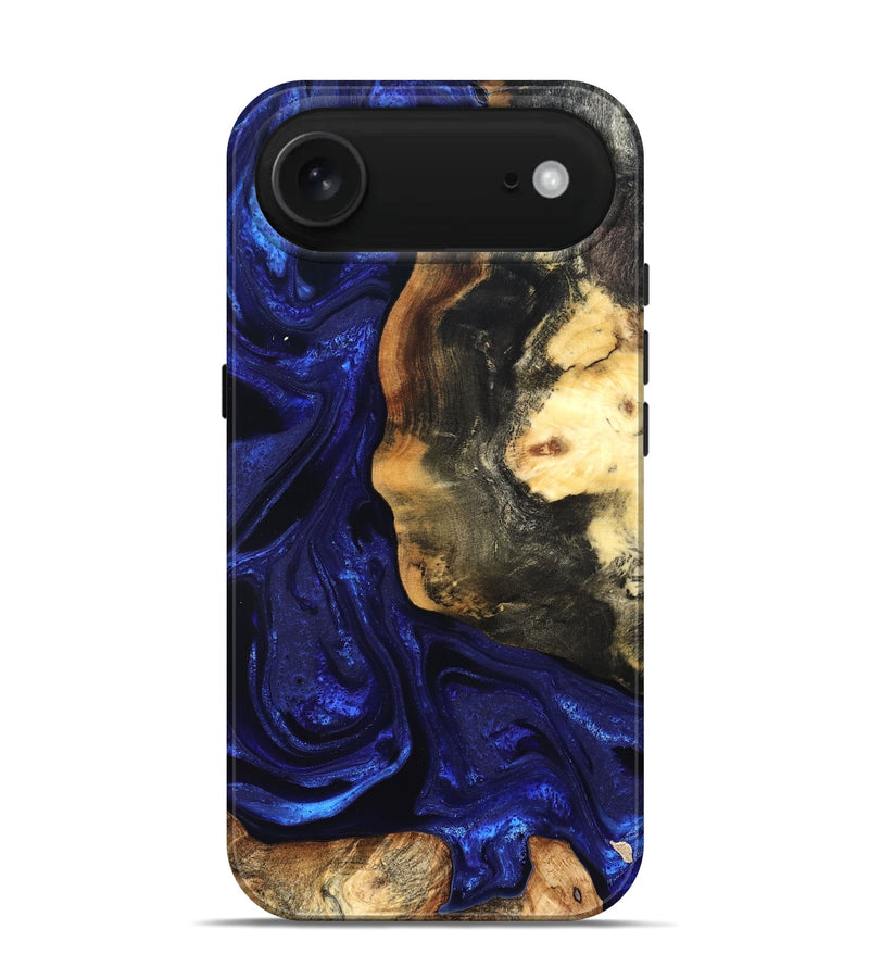 iPhone 17 Air Wood Live Edge Phone Case - Rheta (Blue, 824974)