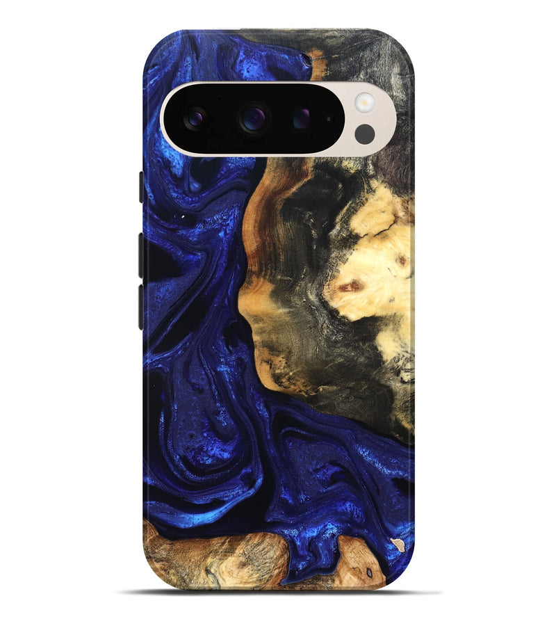 Pixel 10 Pro XL Wood Live Edge Phone Case - Rheta (Blue, 824974)