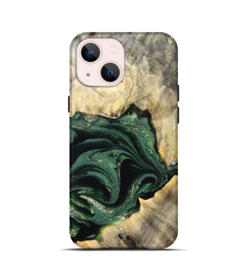 iPhone 13 mini Wood Live Edge Phone Case - Darien (Green, 824975)