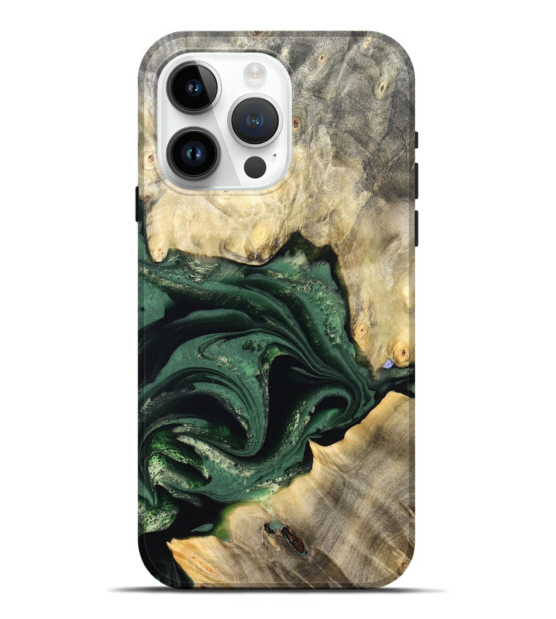 iPhone 15 Pro Max Wood Live Edge Phone Case - Darien (Green, 824975)