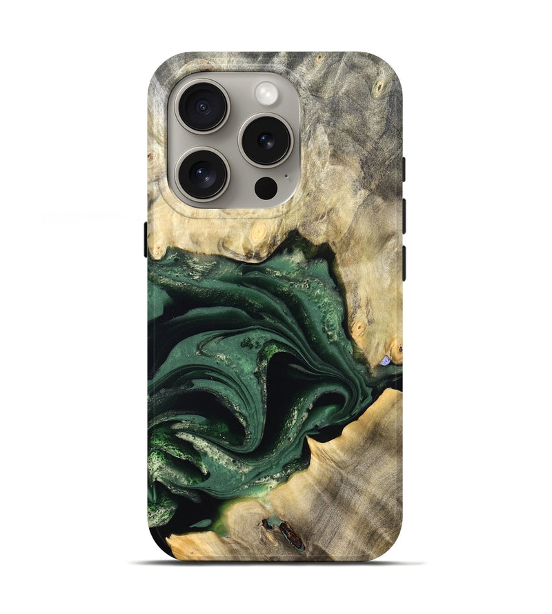 iPhone 16 Pro Wood Live Edge Phone Case - Darien (Green, 824975)