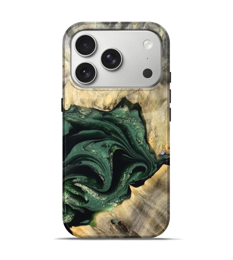 iPhone 17 Pro Wood Live Edge Phone Case - Darien (Green, 824975)