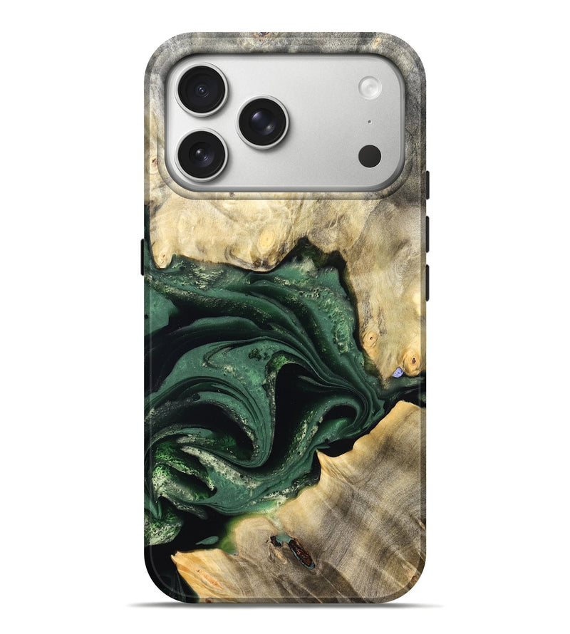 iPhone 17 Pro Max Wood Live Edge Phone Case - Darien (Green, 824975)