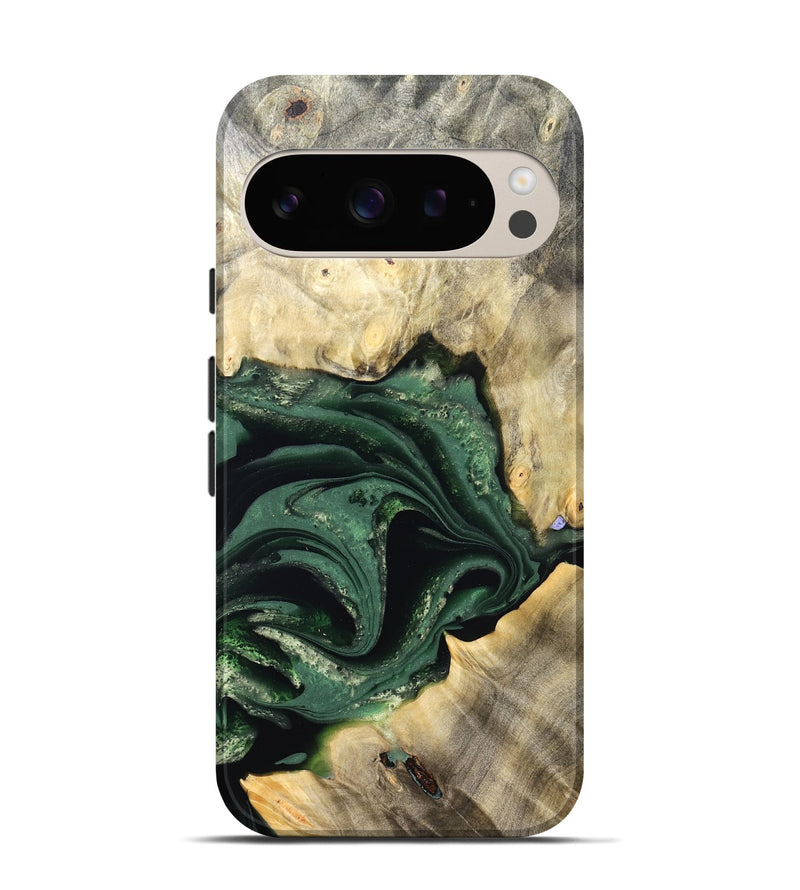 Pixel 9 Pro Wood Live Edge Phone Case - Darien (Green, 824975)