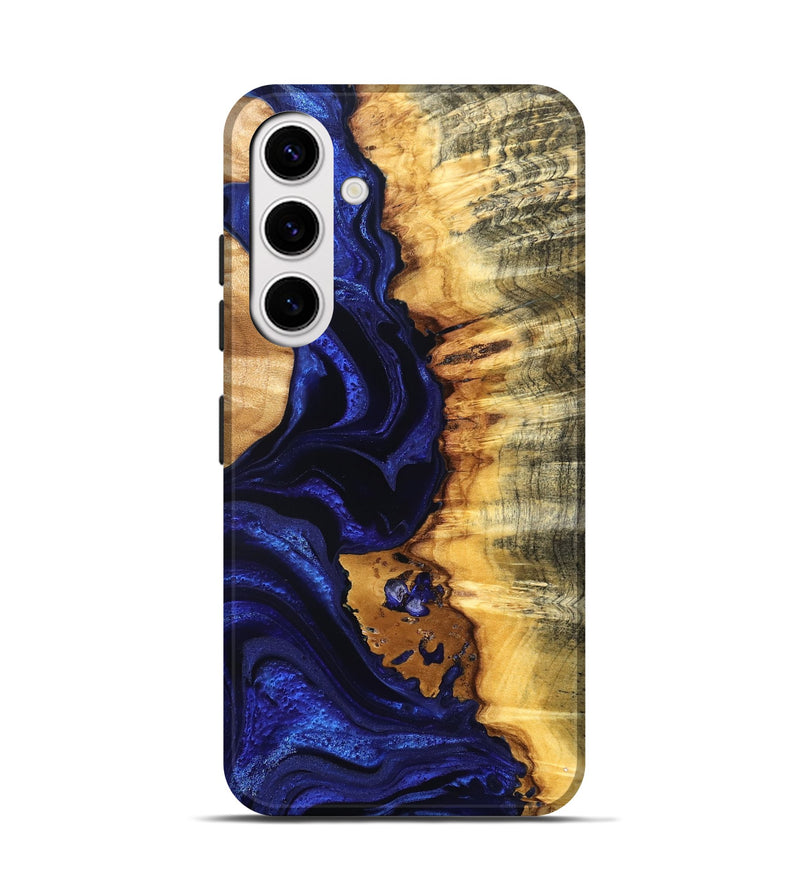 Galaxy S25 Wood Live Edge Phone Case - Stefan (Blue, 824976)