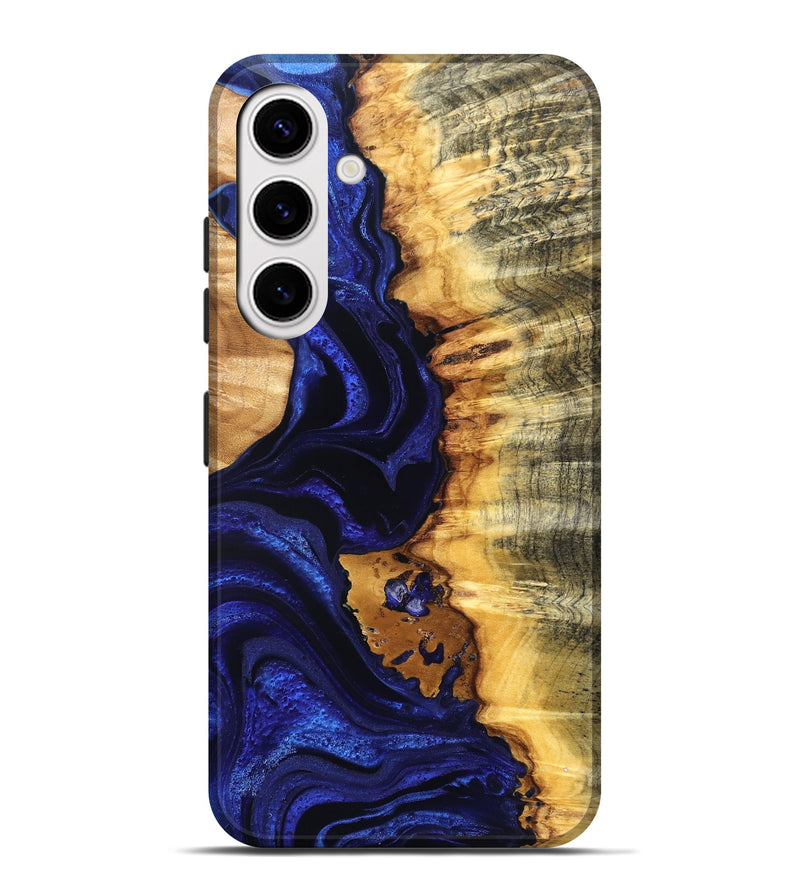 Galaxy S25 Plus Wood Live Edge Phone Case - Stefan (Blue, 824976)