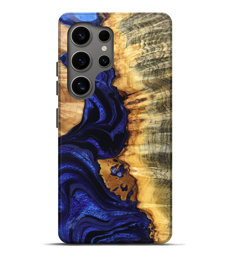 Galaxy S25 Ultra Wood Live Edge Phone Case - Stefan (Blue, 824976)