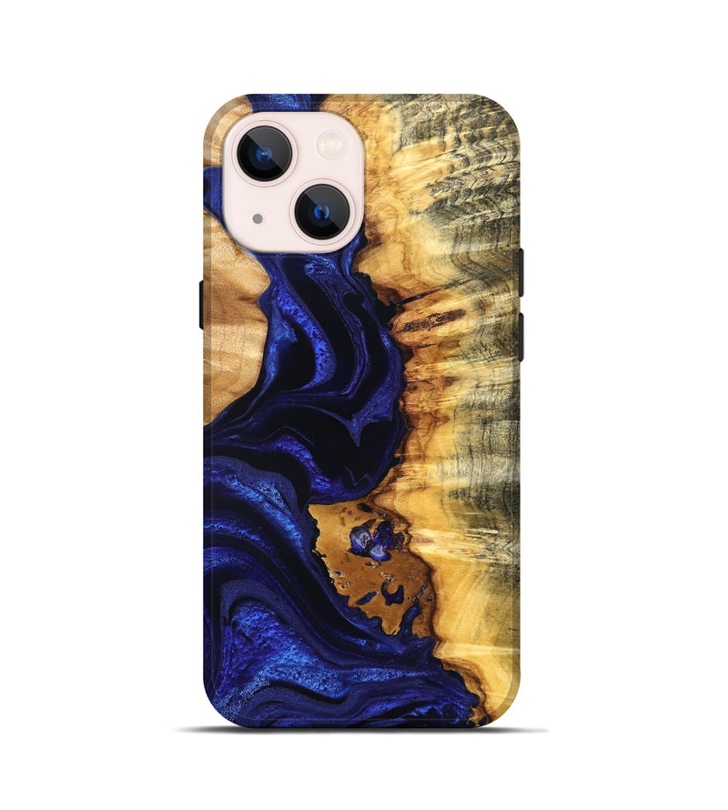 iPhone 13 mini Wood Live Edge Phone Case - Stefan (Blue, 824976)