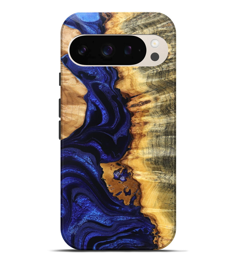 Pixel 10 Pro XL Wood Live Edge Phone Case - Stefan (Blue, 824976)