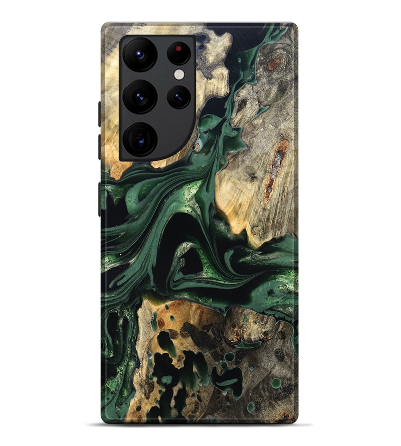 Galaxy S22 Ultra Wood Live Edge Phone Case - Wendy (Green, 824977)
