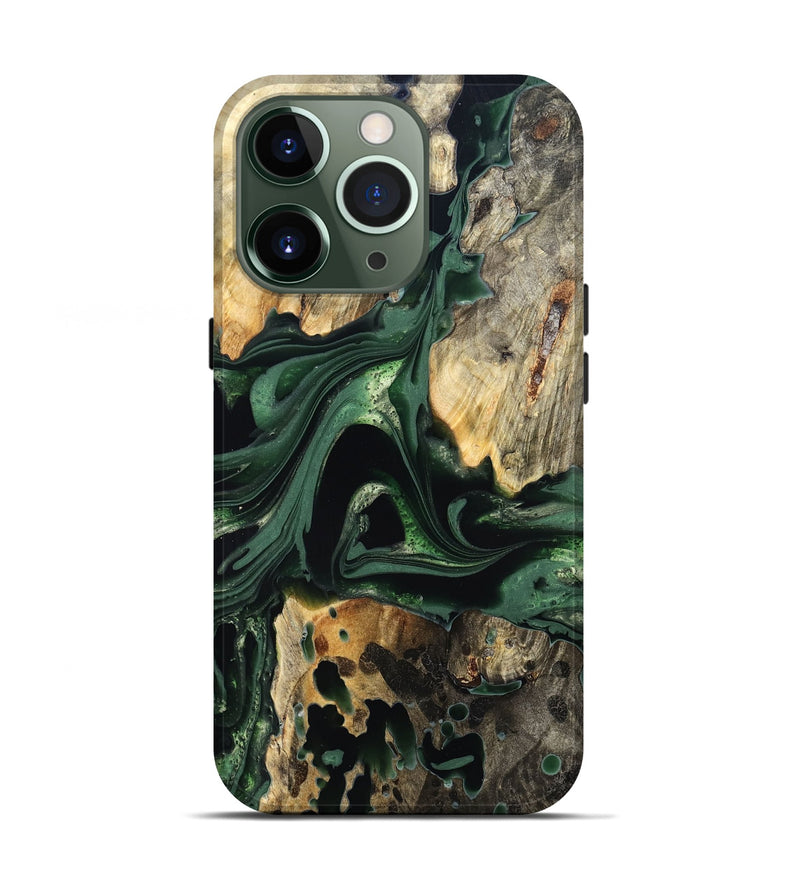 iPhone 13 Pro Wood Live Edge Phone Case - Wendy (Green, 824977)