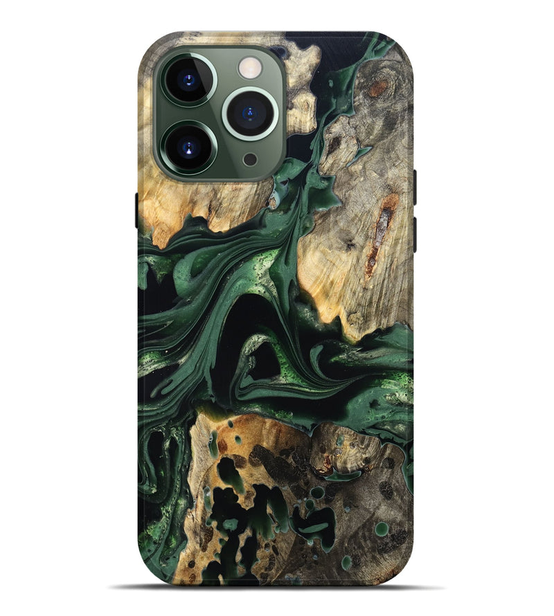 iPhone 13 Pro Max Wood Live Edge Phone Case - Wendy (Green, 824977)