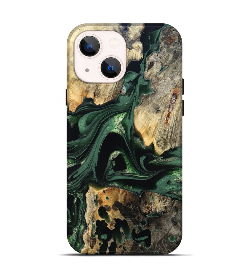 iPhone 14 Wood Live Edge Phone Case - Wendy (Green, 824977)
